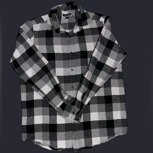 Club Room Black and Gray Checkered Shirt